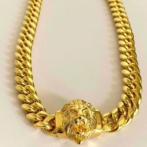 5X GOLD CUBAN LION HEAD CLASP